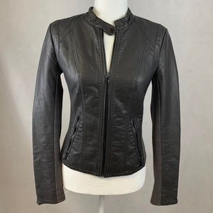 Express Charcoal Gray Faux Leather Jacket